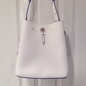 Kate Spade bucket bag adjustable shoulder strap in white leather